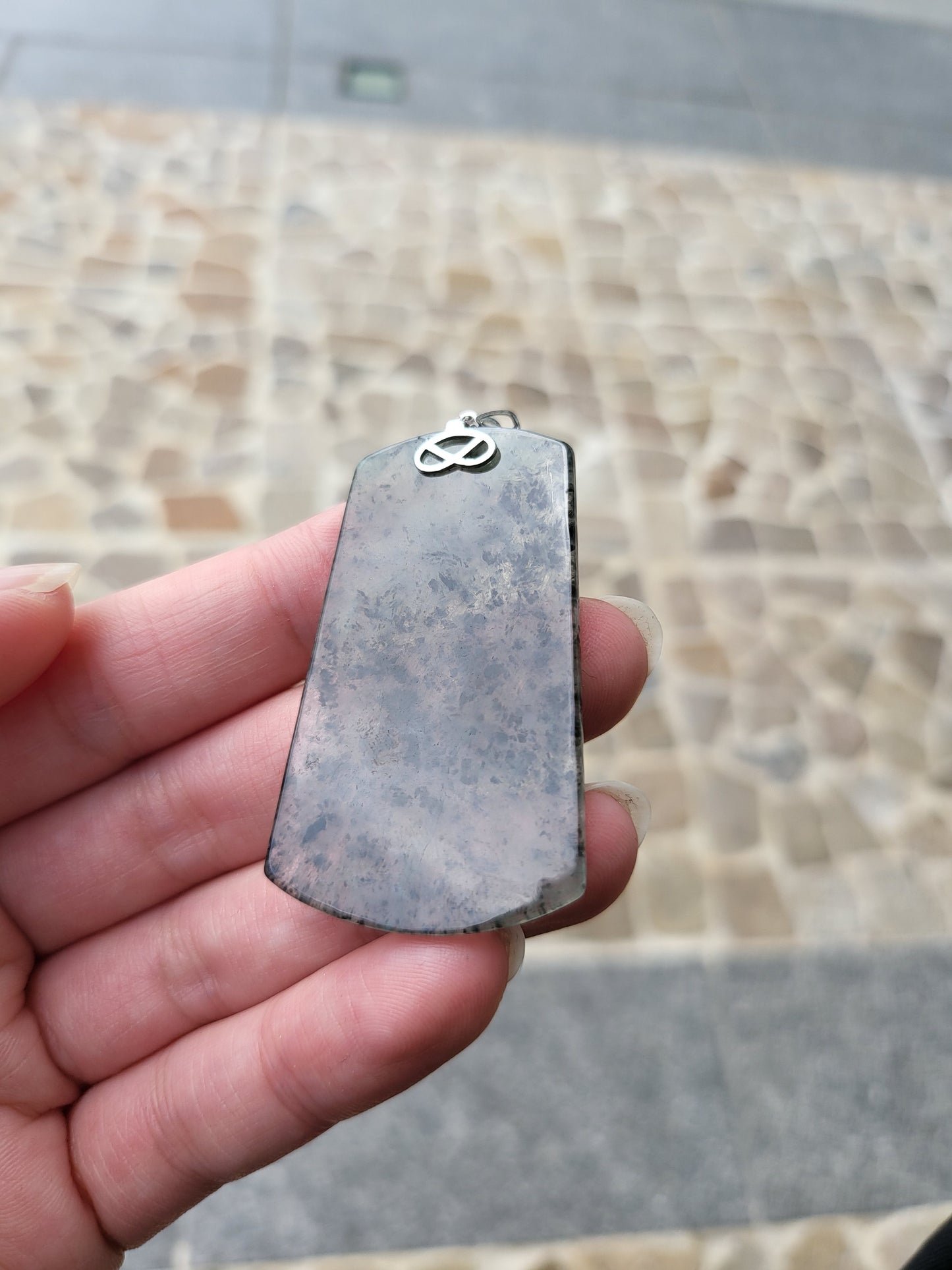 冰烏雞無事牌配925銀鑲